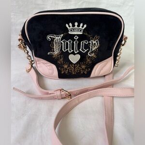 Juicy Couture Heritage Liquorice Black Pink Crossbody Purse